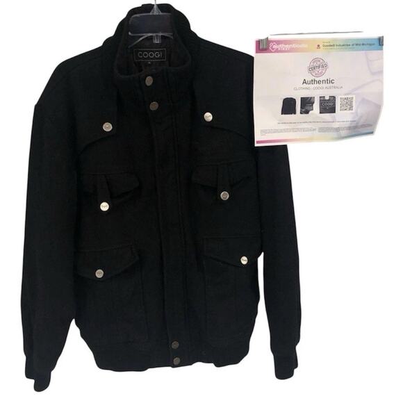 COOGI Other - Coogi Mens Size XL Black Wool Bomber Jacket With Certificate Of Authenticity